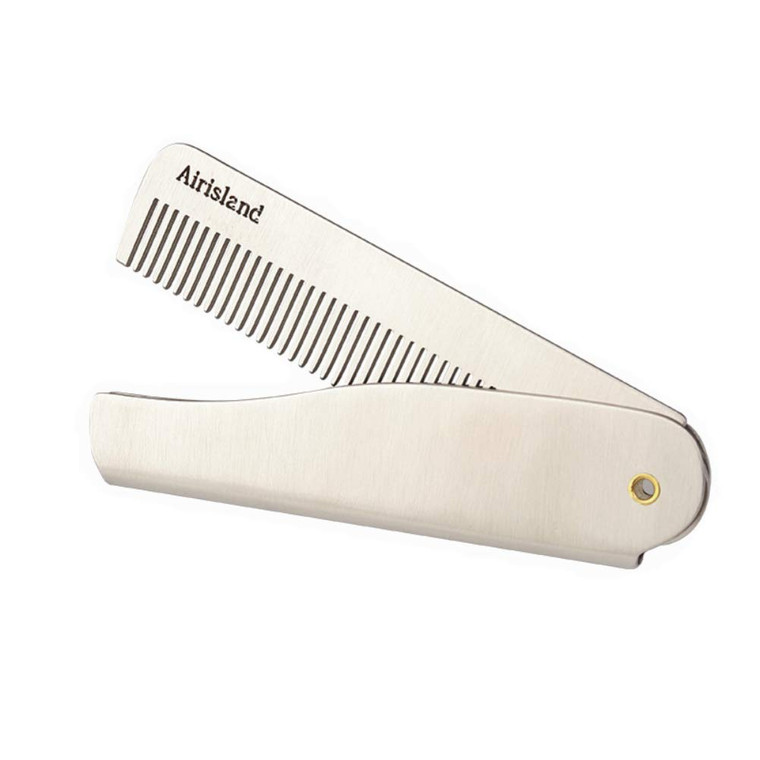 Airisland Folding Stainless Steel Bread Mustache Comb for Men