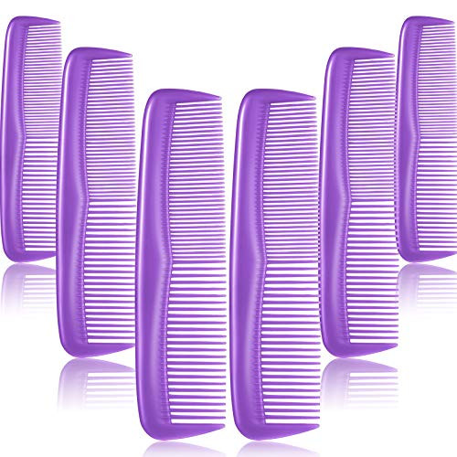 Leinuosen 12 Pieces Hair Combs Set Pocket Plastic Fine Tooth Dressing Comb for Women and Men, Peines Para Cabello(Purple)