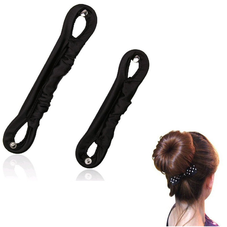 AnHua® Lady Magic Silk Wire Hair Donut Bun Maker Former Shaper Roll Updo Styler Clip Twist Curler Accessories (L+S)
