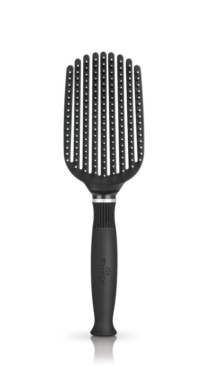 Premium Tangle Buster Brush  Soft Nylon Travel-Friendly Bristles  Long Durable Rubber Handle  Ideal for Wet and Dry Hair & Easy Grooming, Black Co