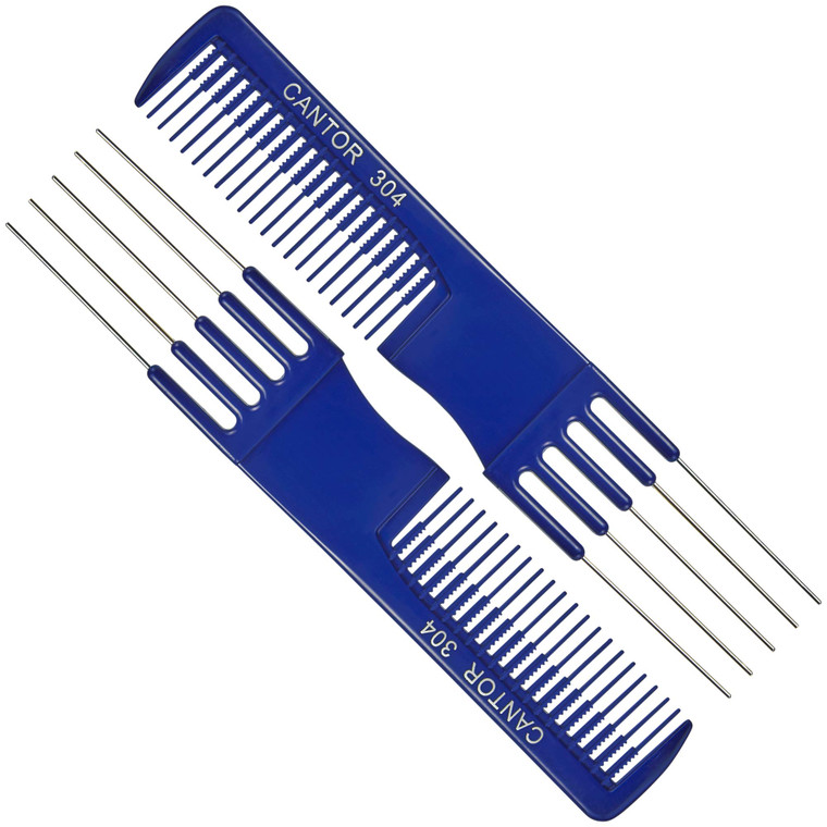 Lift Teasing Comb and Hair Pick - 2 Pack Stainless Steel - Chemical and Heat Resistant Detangler - Anti Static Comb For All Hair Types - By Cantor