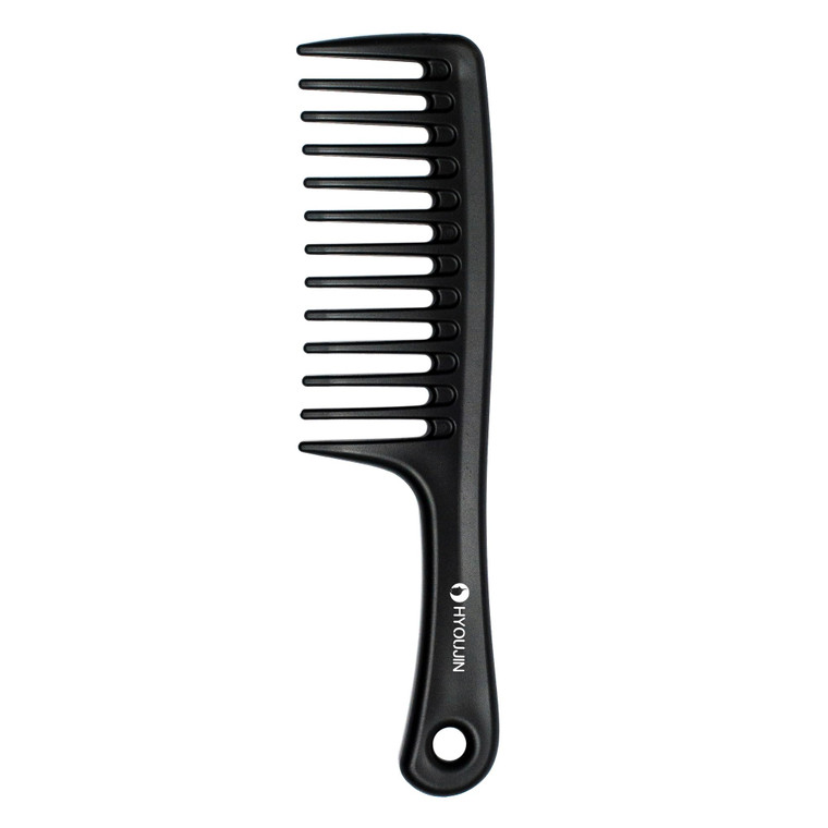 HYOUJIN Black Large Wide Tooth Detangler Paddle Brush - Best Styling Comb for Curly, Wet, Long Hair