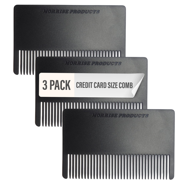 3 Pack Mini Hair & Mustache Styling Comb Kit - Anti-Static Portfolio Combs for Men's Beard Care, Grooming and Detangling - On-The-Go