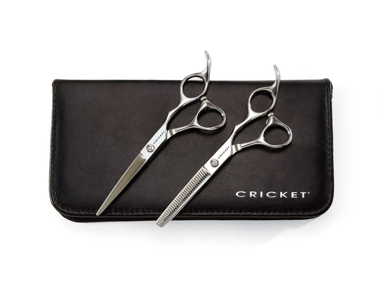 Cricket Shear Advantage Duo Professional Stylist 5.75" & 32T Stainless Steel Hair Cutting Scissors and Hair Thinning Shears Set, Value Set with Case