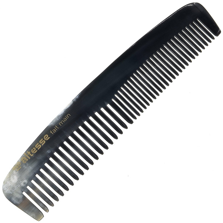 Altesse 11301 Horn Comb Wide Tooth Comb and Fine Tooth Comb with Smooth Rounded Teeth for Thick or Thin Hair. Antistatic Mini Comb Hair Comb for Men
