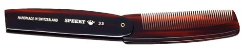 Speert #33 Handmade Narrow Tooth Comb Tortoise Havana Acetate Fine Straight Thin Detangling Parting Grooming Teasing Hair Styling Hairdresser Barber