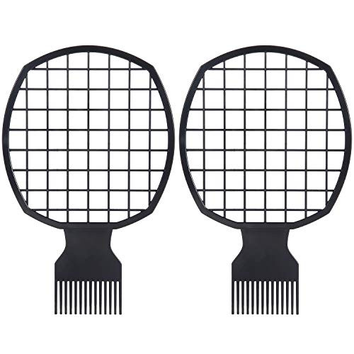 Leinuosen Twist Comb Curl Comb, 2 Pieces Afro Curl Twist Brush Tool for Natural and Coiled Hair (Black)