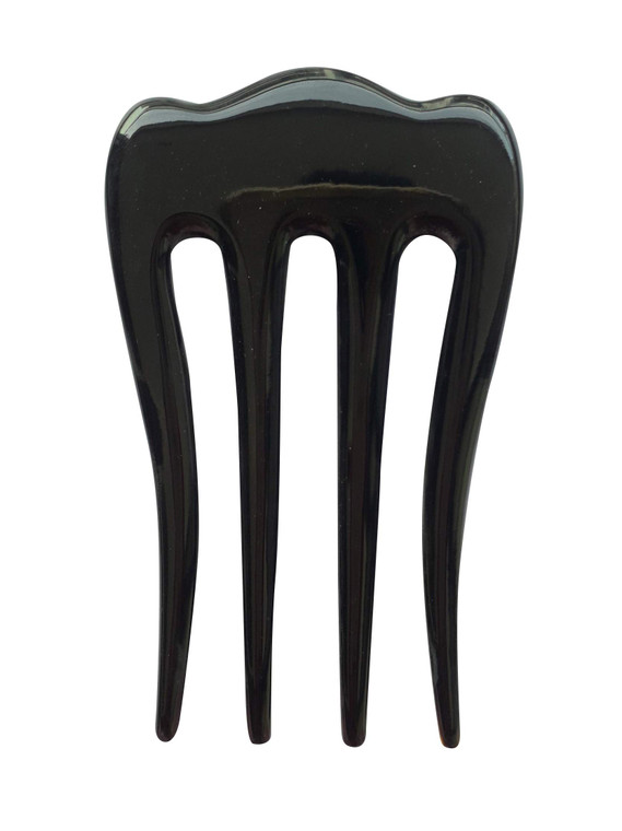 Marycrafts Buffalo Horn 4 Prongs Hair Fork - Black - Women's Hair Accessory