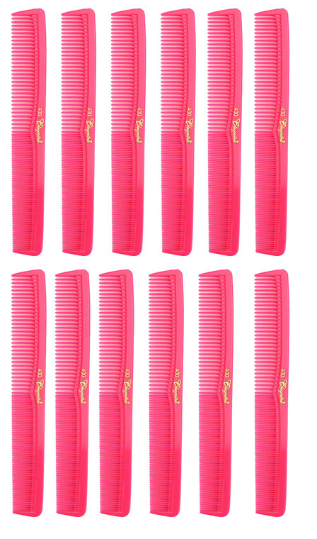 7 inch All Purpose Hair Comb. Hair Cutting Combs. Barbers & Hairstylist Combs. Neon Pink 1 DZ