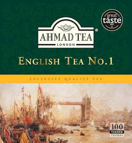 Ahmad Tea English Tea No.1 Tagged Teabags, 100 Count,3922-1