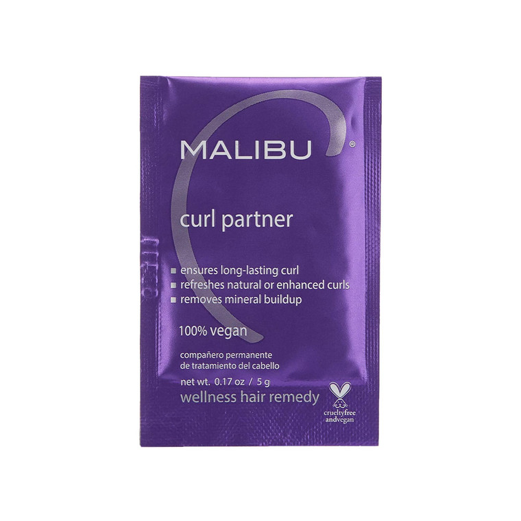 Malibu C Curl Partner Wellness Remedy (1 Packet) - Removes Mineral Build up for Healthier + Bouncier Curly Hair - Contains Gentle Antioxidants for Cu