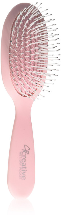 Creative Hair Brushes Wet/Dry Detangling Pocket Ball pt. Epoxy Tip Bristles with Durable Air filled Cushion - Pink