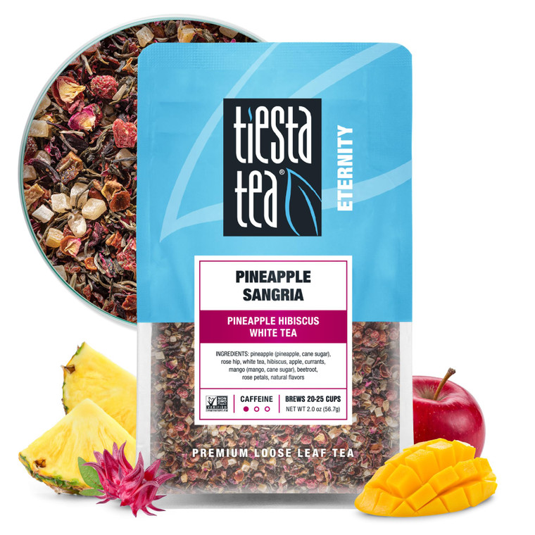 Tiesta Tea Pineapple Sangria Loose Leaf Tea  Pineapple Hibiscus White Tea Blend | Premium Low-Caffeine Fruit Infusion | Hot or Iced | 2oz Resealable