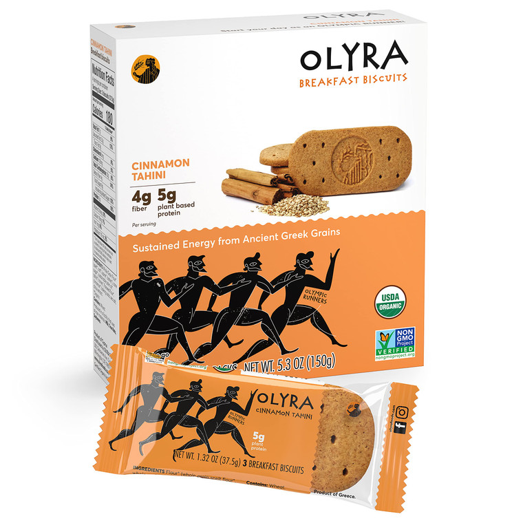 Olyra, Biscuit Breakfast Olympic Rynner Cinnmon Tahini Organic, 5.3 Ounce