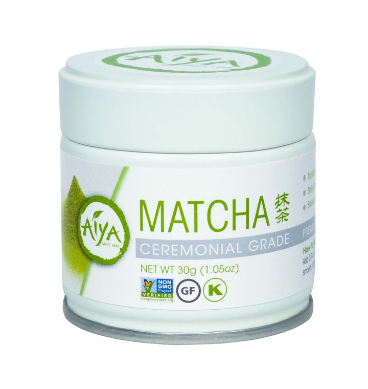 Aiya Authentic Japanese Premium First Harvest Ceremonial Grade Matcha Green Tea Powder - Vegan-Friendly, Zero Sugar, Gluten-Free - 30g Tin