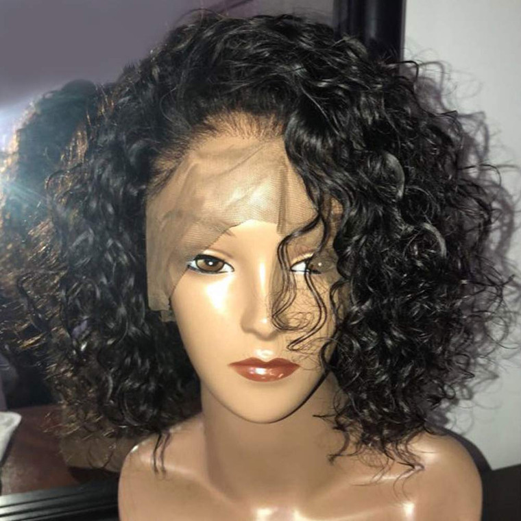 Choshim Hair Glueless Lace Front Wig Human Hair Wigs Side Part Brazilian Water Wave Lace Wig Short Wigs for Black Women Pre Plucked Hairline Natural