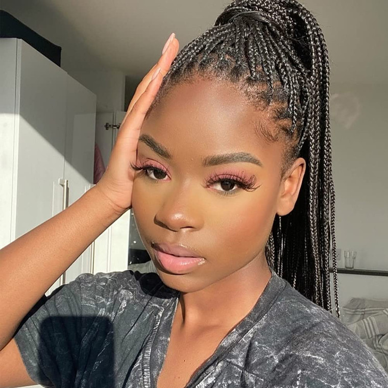 Kalisa Braid Wigs for Black Women Handmade Black Braided Lace Front Wigs High Density Synthetic Wigs Twist Braids Wigs with Baby Hair Lace Wig Heat R