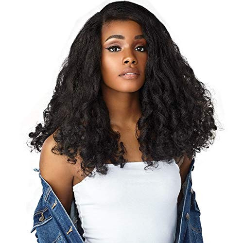 Sensationnel Curls Kinksandco Half Wig - Heart Breaker Synthetic Instant Weave Updo Full Cap for Natural 3C to 4C Hair Textures (1B OFFBLACK)