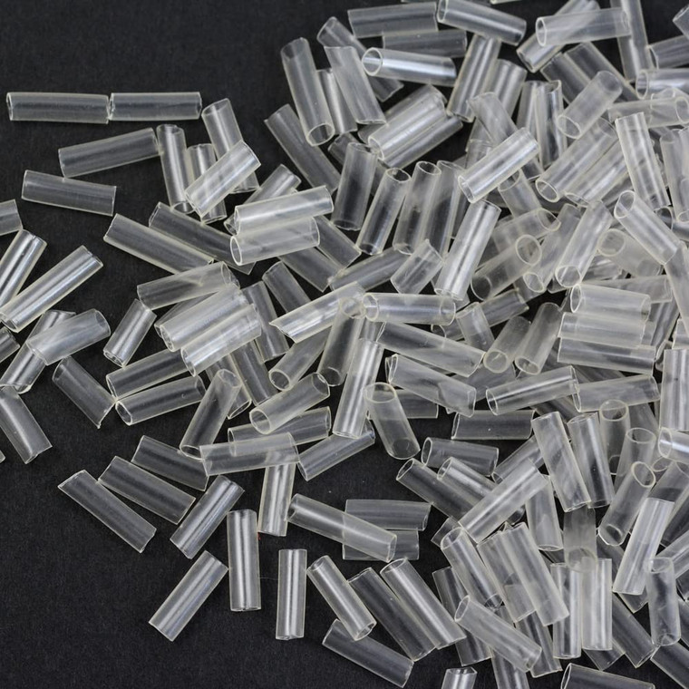 250 Pcs Hair Extension Shrink Tubes Shrinky Clear Tubes for Hair Extensions (Clear)