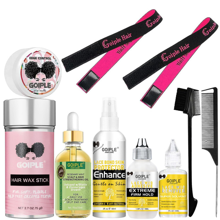 Wig Lace Glue for Lace Front Wigs, Strong Hold Lace Front Wig Glue for Wigs, Hair Adhesive Hair Replacement with Remover, Wig Melting Band, Hair Wax