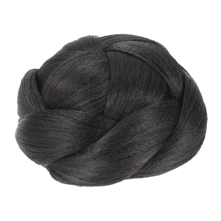 FOMIYES Donut Hair Bun Braided Wigs for Women Clip-on Ponytails Updo for Black Women Faux Braid Chignon Extension Bride Paw