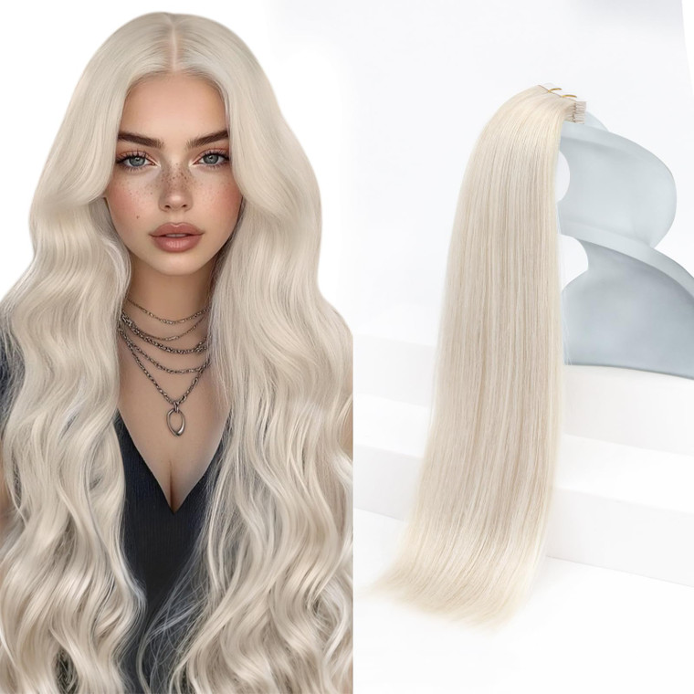 Sunny Hair Tape in Hair Extensions Human Hair 14 inch Tape in Human Hair Extensions Blonde Real Hair Extensions Tape in 20Pcs 50g