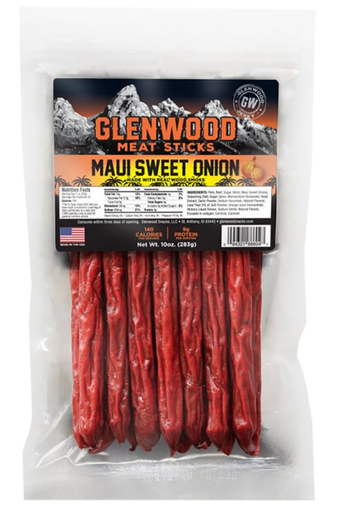 Glenwood Meat Sticks High Protein, 10 Ounce (Maui Sweet Onion)