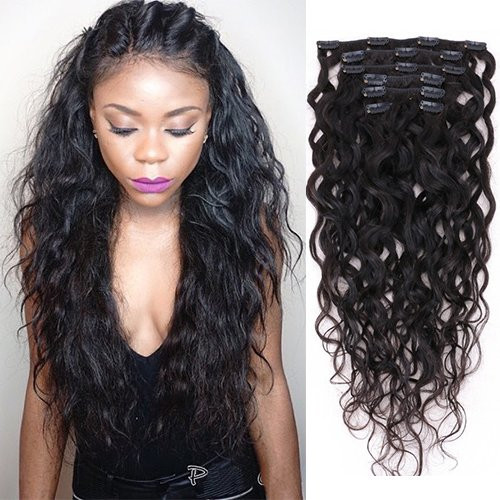 Natural Curly Clip in Human Hair Extensions for Black Women Natural Wave Real Human Remy Hair Clip in Extension for African American Natural Hair Ext