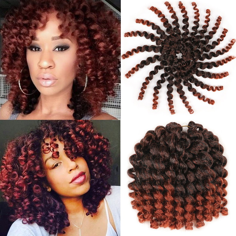 8 Inch 3 Pcs Jamaican Bounce African Collection Crochet Braiding Hair Wand Curly Braids Synthetic Twist Hair T350
