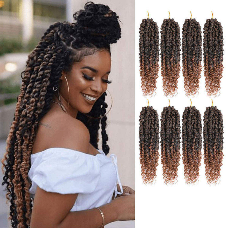 Passion Twist Hair - 8 Packs 10 Inch Passion Twist Crochet Hair For Women, Crochet Pretwisted Curly Hair Passion Twists Synthetic Braiding Hair Exten