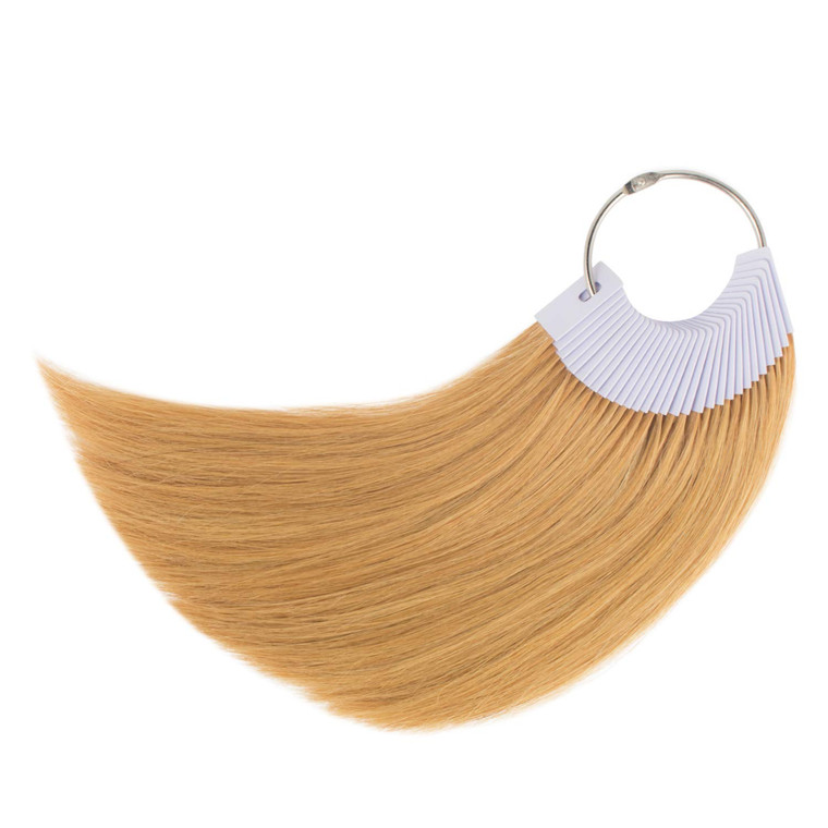 TOFAFA Hair Color Rings 100% Human Hair Swatches Testing Color Samples 9 inch Hair Color Light Brown 30Piece/Pack