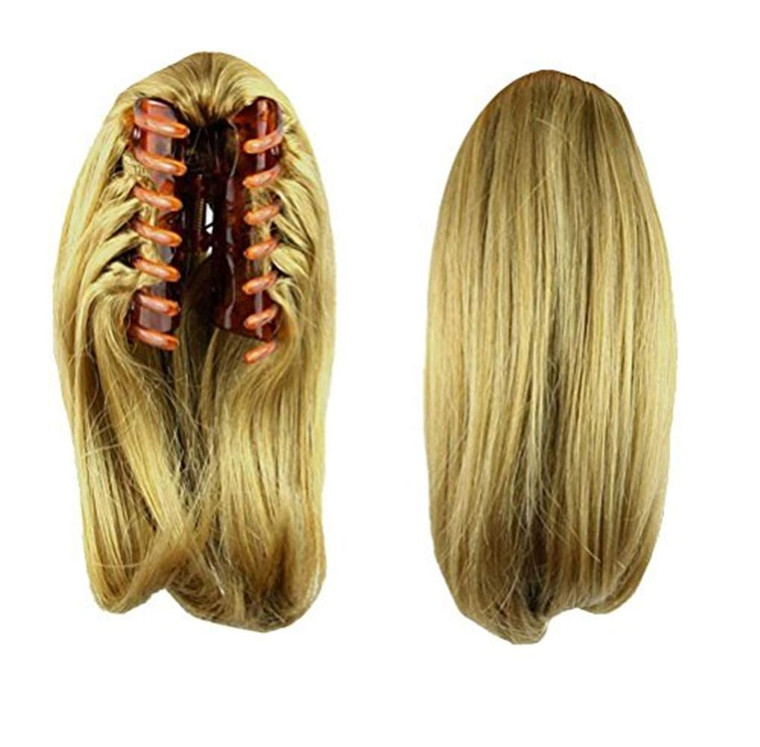 S_SSOY 10" Women's Short Straight Claw Clip On In Ponytail Pony Tail Hair Extension Synthetic Wig Hair Piece Hairpiece for Girl Lady Women, 1011