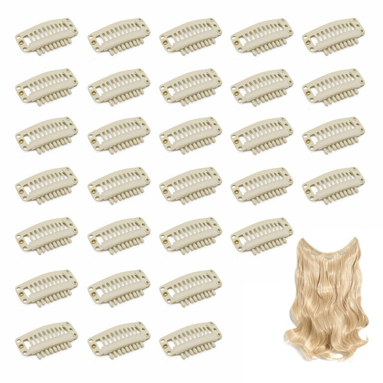 Dreamlover Hair Extension Clips, Wig Clips to Secure Wig, 9 Teeth, 30 Pieces