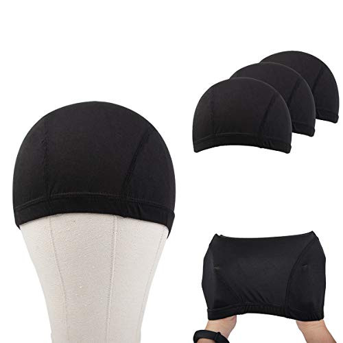 ZQIAN BEAUTY Dome Caps for Wigs 6 Pcs Stretch Black Dome Caps for Women Men Mesh Dome Caps for Wigs Dome Cap (6 Pcs, Black, M)
