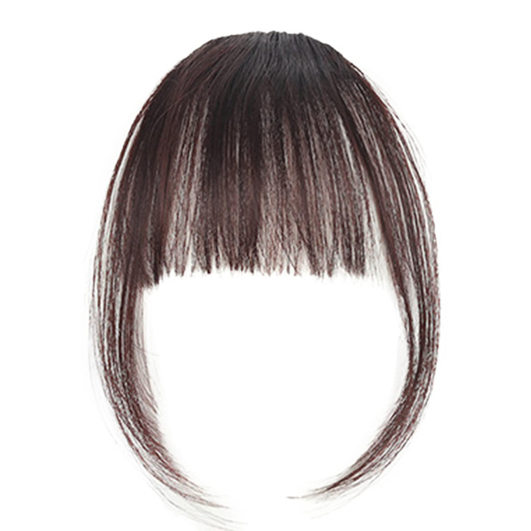 Natural Synthetic Hair Flat Bangs/Fringe Mini Hair Bangs Fashion one Clip-in Hair Extension(Dark Brown)