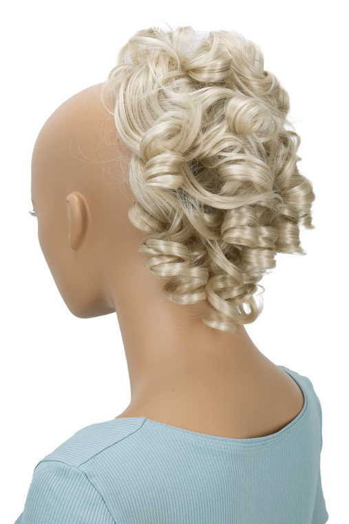 CAISHA Jumbo Hairpiece Scrunchy Updo Voluminous Curly Messy Bun Light Blonde G5L