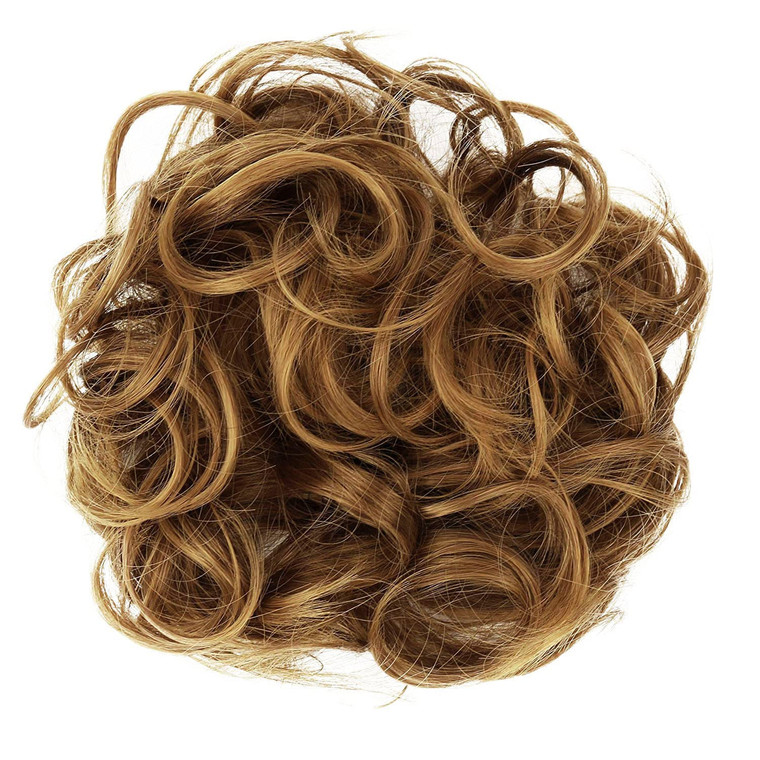 CAISHA Big Hairpiece Scrunchy Updo Bridal Hairstyle curly Messy Bun Light Brown Mix G16E