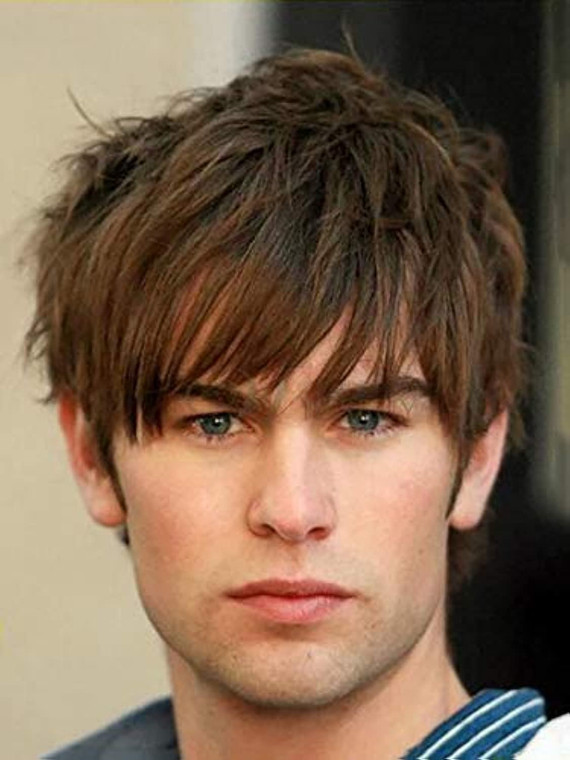 Baruisi Mens Short Wig Brown Layered Natural Synthetic Costume Cosplay Hair Wig