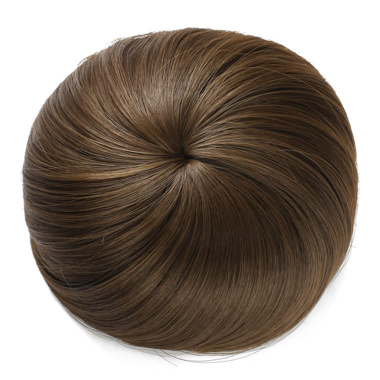 Onedor Synthetic Fiber Hair Extension Chignon Donut Bun Wig Hairpiece (8A - Light Chestnut Brown)