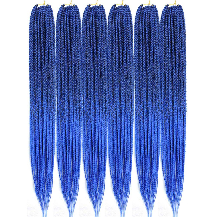 Mayloss 6 Packs/Lot (14/18/24/30) inch 1cm 20 Strands/Pack Thin 3X Box Braid Crochet Hair Extensionin Diameter 3X Synthetic Braid Hair Extensions Cro