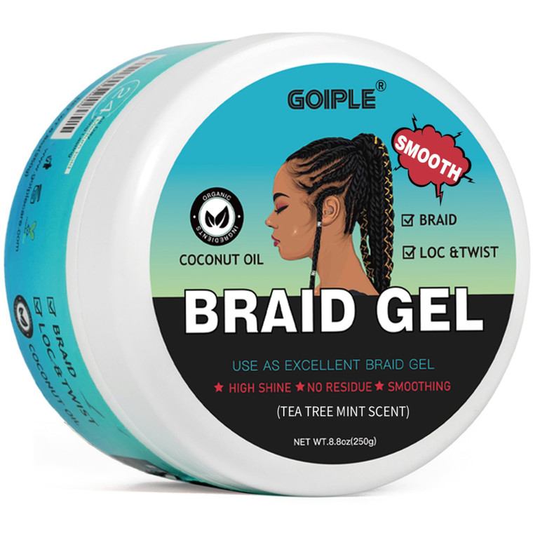 Braid & Loc Gel Good for Twist, Locs, Braids, Edge No Flake Extra Hold High Shine Braiding Gel & Edge Control Long Lasting for Locks, Cornrows Smooth