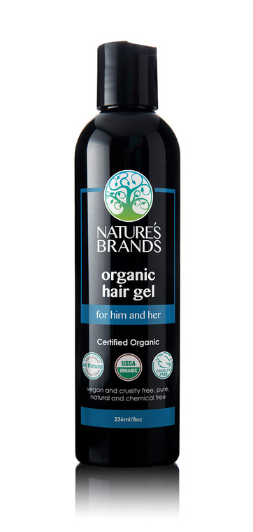 Natures Brand - Herbal Choice Mari Organic Hair Gel, 8 Oz - All-Day Hold for Curly & Straight Hair, Nourishing, Rosehip & Olive Oil Gel with Sweet O