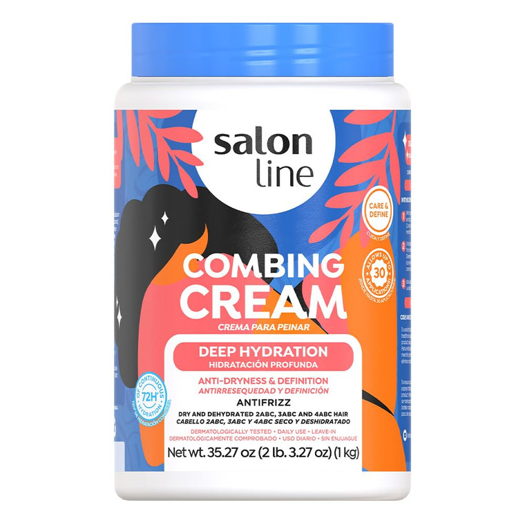 Salon Line, Hair Cream, Leave-In Cream, Deep Hydration, Vegan  Wavy Hair, Curly Hair & Coily Hair, 35.27 Oz