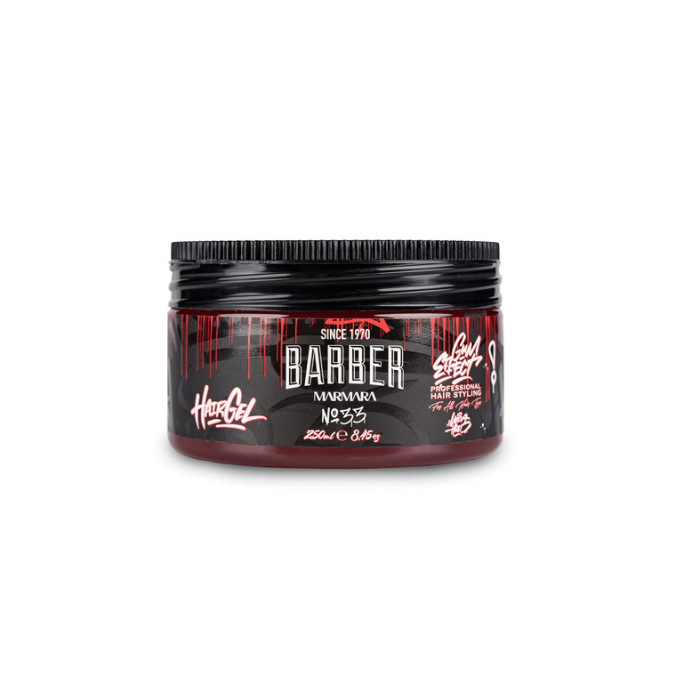 barber marmara MARMARA No.33 Hair Styling Gel 250 ml - Men's Hair Gel - Strong Hold - No Sticking and No Residue - Alcohol Free - Fresh Fragrance - W
