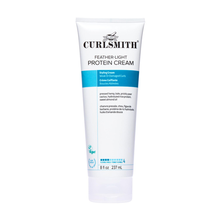 CURLSMITH Feather Light Protein Cream - Flexible Hold Curl Cream, Protein-Rich Styling Cream for Curls, For All Curl Types, Best for Weak and Damaged