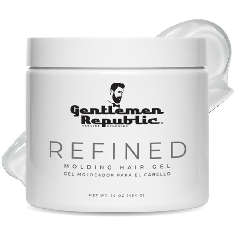 Gentlemen Republic 16oz Refined Hair Gel for Men - Premium Men's Hair Styling Product, 24 Hour High Hold & Shine. No Beeswax, Alcohol, or Parabens, H