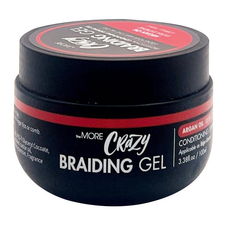 The MORE Conditioning Braiding Gel - Extreme Hold for All Hair Types | Styling for Twisting, Smooth Edges, Nourishes Scalp (Argan Oil, 3.38 fl oz)
