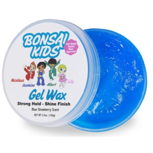 Bonsai Kids Boys Hair Gel Wax - Strong Hold for Toddlers & Kids, Tame Flyaways, Ponytails, Buns & All-Day Styles