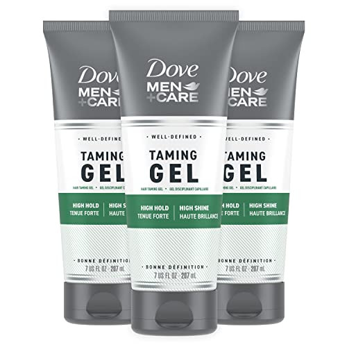 DOVE MEN + CARE Styling Gel 3 count Hair Taming Gel for a Strong Hold Hair Styling Product for Thicker and Healthier Looking Hair 7 oz
