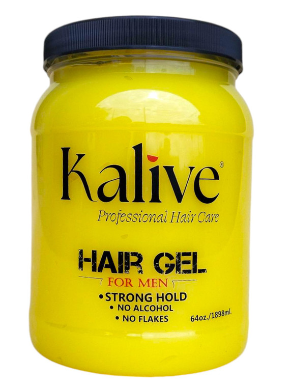 KALIVE Men's Hair Styling Gel 64 oz, Strong-Hold and Light Shine all day, Mens Hair Product fresh scent No Flaking or Alcohol